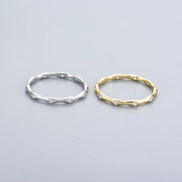 Gold Plated Sterling Silver Minimalist Bones Stacking Ring