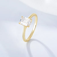 Gold Plated Baguette Cut Ring