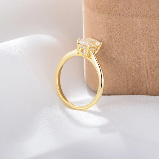 Gold Plated Baguette Cut Ring