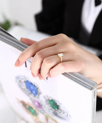 Gold Plated Baguette Cut Ring
