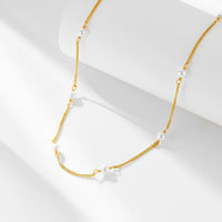 Sterling Silver Shell Pearl Choker Necklace