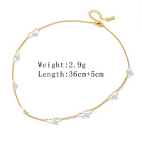 Sterling Silver Shell Pearl Choker Necklace