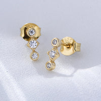 Sterling Silver Cubic Zirconia Bezel Stud Earrings