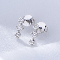 Sterling Silver Cubic Zirconia Bezel Stud Earrings