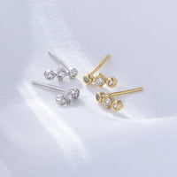Sterling Silver Cubic Zirconia Bezel Stud Earrings
