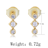 Sterling Silver Cubic Zirconia Bezel Stud Earrings