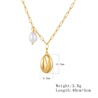 Gold Plated Sterling Silver Freshwater Pearl Sea Snail Necklace