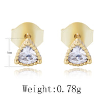 Sterling Silver Cubic Zirconia Triangle Stud Earrings