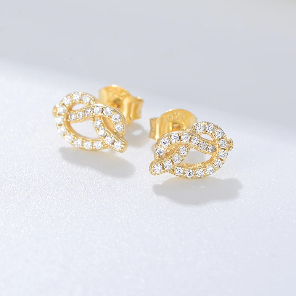 Sterling Silver Love Knot Stud Earrings