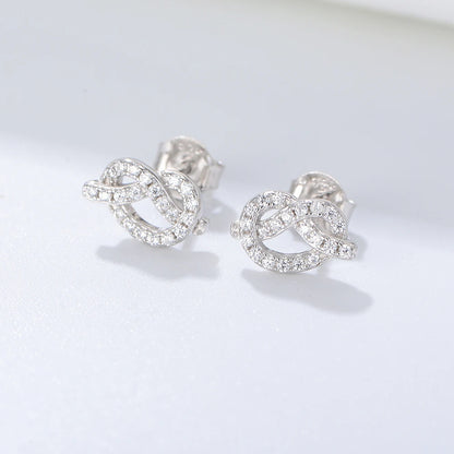 Sterling Silver Love Knot Stud Earrings