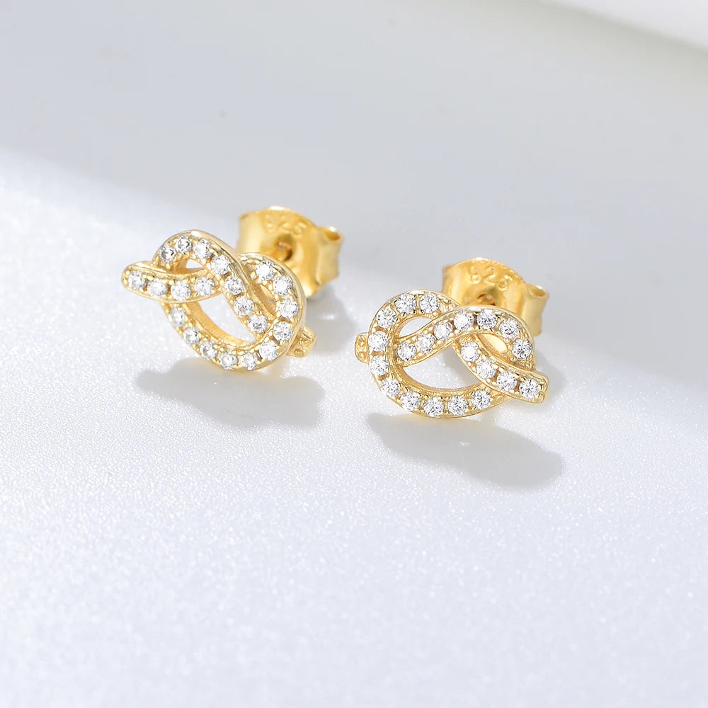 Sterling Silver Love Knot Stud Earrings