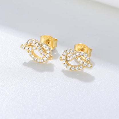 Sterling Silver Love Knot Stud Earrings