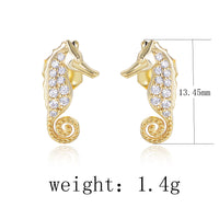 Sterling Silver Seahorse Stud Earrings