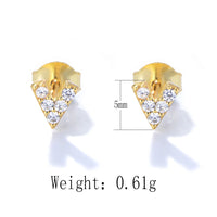 Sterling Silver V Letter Stud Earrings