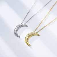 Gold Plated Sterling Silver Crescent Moon Necklace