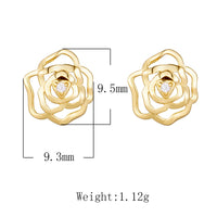 Gold Plated Sterling Silver Hollow Flower Earrings