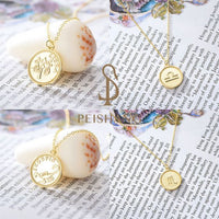 Twelve Constellations Round Tag Necklace 925 Sterling Silver