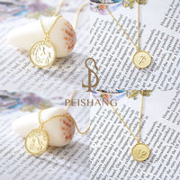 Twelve Constellations Round Tag Necklace 925 Sterling Silver