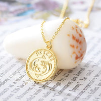 Twelve Constellations Round Tag Necklace 925 Sterling Silver