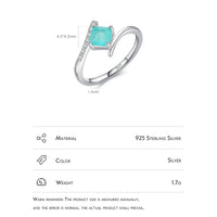 Sterling Silver Square Paraiba Tourmaline Ring