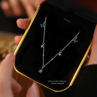 Sterling Silver Green Drop Necklace
