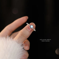 Sterling Silver Moonstone Open Ring