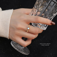 Sterling Silver Moonstone Open Ring