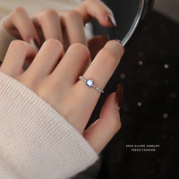 Sterling Silver Moonstone Open Ring
