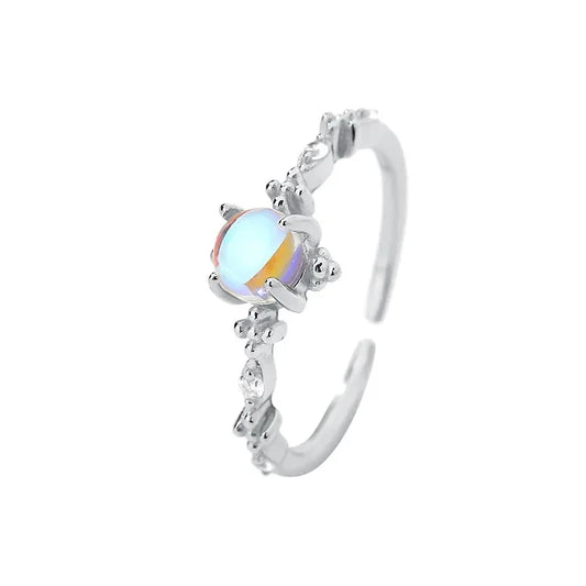 Sterling Silver Moonstone Open Ring