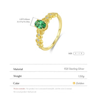 Vintage Oval Green Ring in Sterling Silver