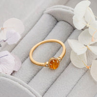 Gold Plated Sterling Silver Natural Amber Ring