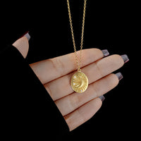 Gold Plated Sterling Silver Moon and Star Necklace