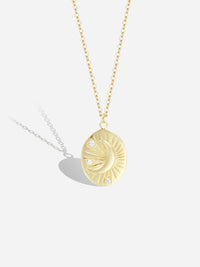 Gold Plated Sterling Silver Moon and Star Necklace