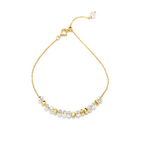 Gold Plated Sterling Silver Rainbow Bead Bracelet