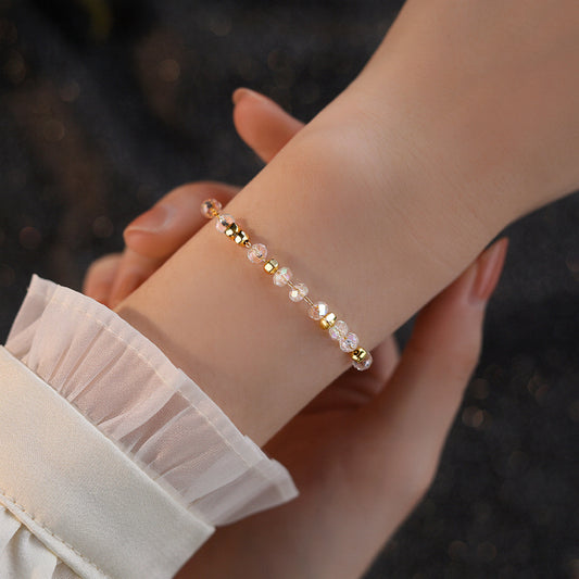 Gold Plated Sterling Silver Rainbow Bead Bracelet