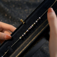 Gold Plated Sterling Silver Rainbow Bead Bracelet