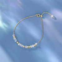 Gold Plated Sterling Silver Rainbow Bead Bracelet
