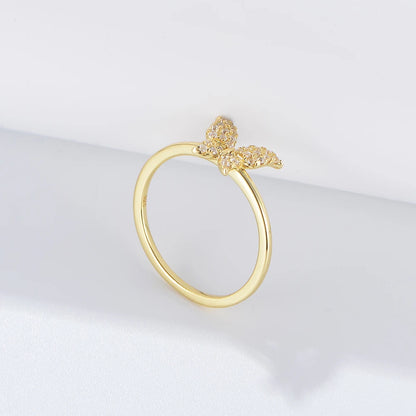 Gold Plated Sterling Silver Butterfly Cocktail Ring