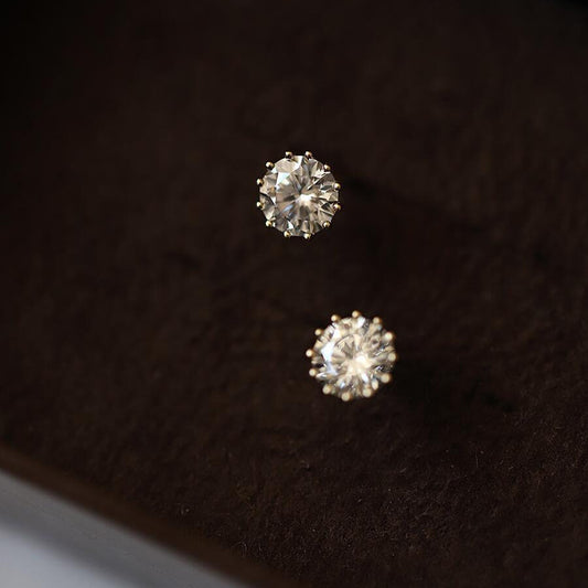Gold Plated Sterling Silver 6mm Stud Earrings