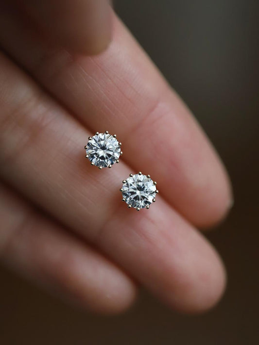 Gold Plated Sterling Silver 6mm Stud Earrings