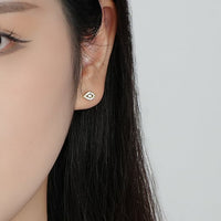 Gold Plated Sterling Silver Evil Eye Stud Earrings