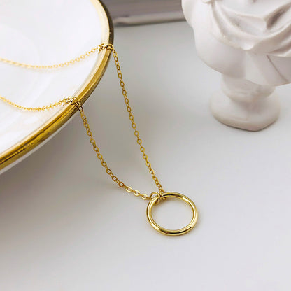 Gold Plated Sterling Silver Circle Necklace
