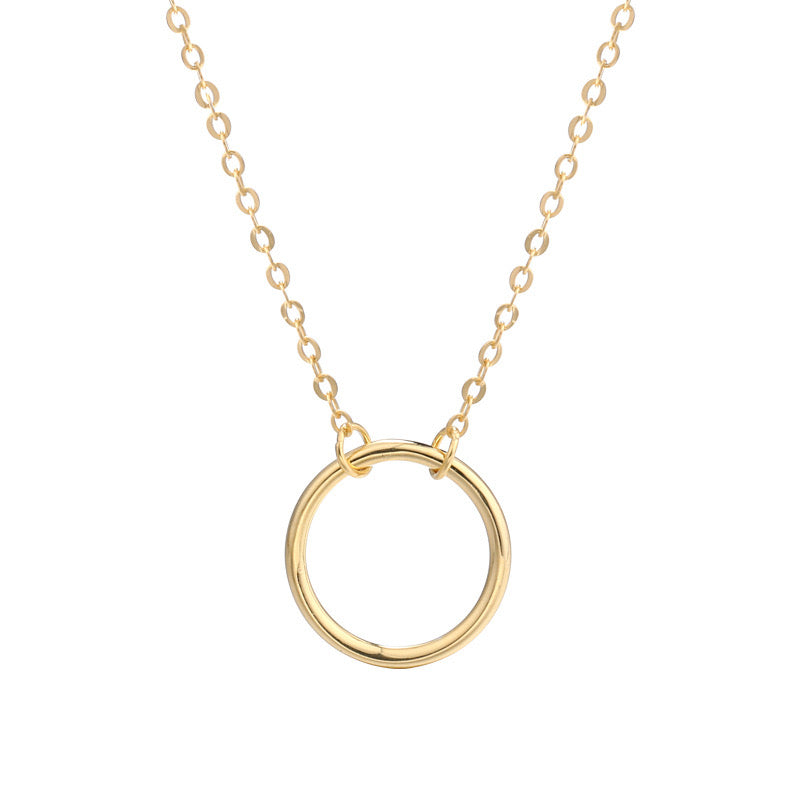 Gold Plated Sterling Silver Circle Necklace