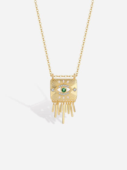 Gold Plated Sterling Silver Evil Eye Tassel Necklace