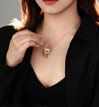 Gold Plated Sterling Silver Evil Eye Tassel Necklace