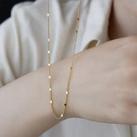 Sterling Silver Cubic Zirconia Sequin Chain Necklace
