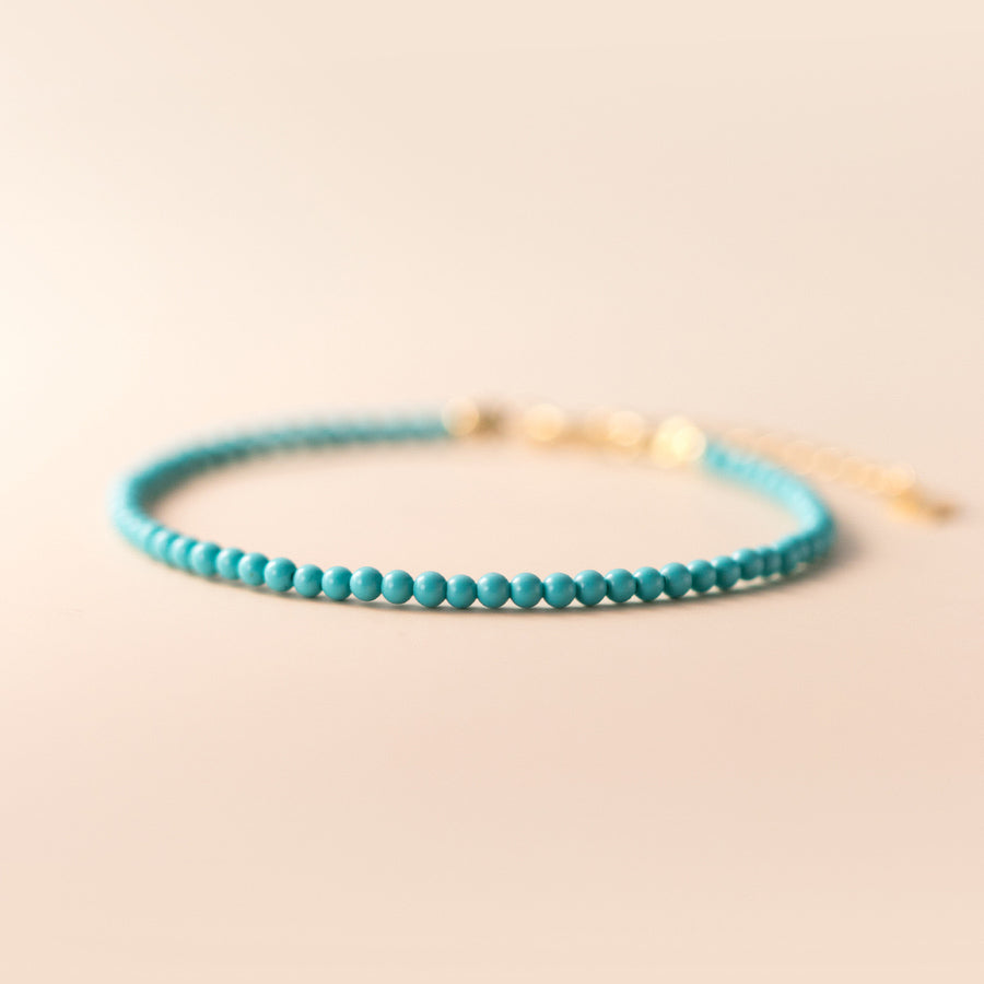 Gold Plated Sterling Silver Created Turquoise Bracelet