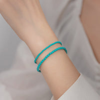 Gold Plated Sterling Silver Created Turquoise Bracelet