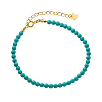 Gold Plated Sterling Silver Created Turquoise Bracelet