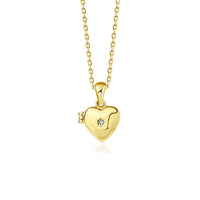 Gold Plated Sterling Silver Heart Locket Necklace